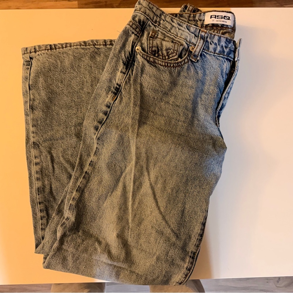 RSQ Light Blue Flare & Wide Leg Jeans - Picture 2 of 3